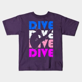 Girls Dive Pink Springboard High Diving Gift Kids T-Shirt